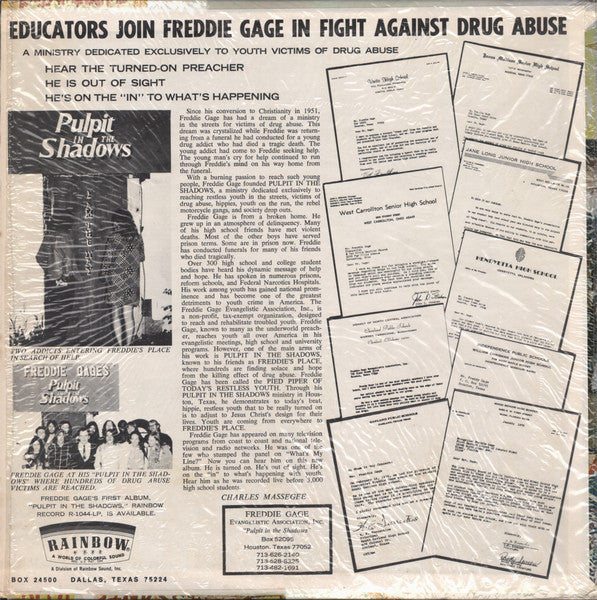 Freddie Gage : Drugs And Youth (LP, Album)
