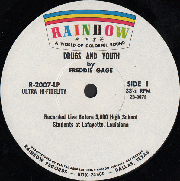 Freddie Gage : Drugs And Youth (LP, Album)