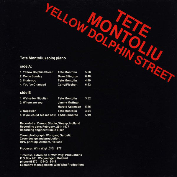 Tete Montoliu : Yellow Dolphin Street (LP, Album)