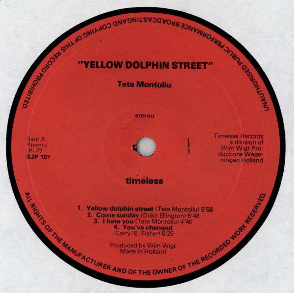 Tete Montoliu : Yellow Dolphin Street (LP, Album)