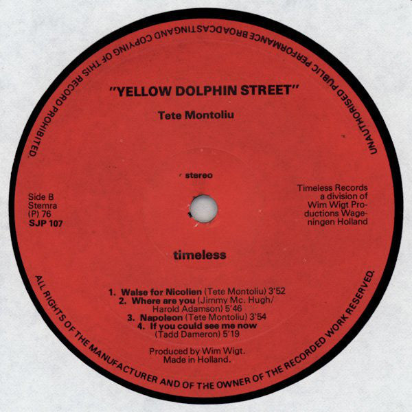 Tete Montoliu : Yellow Dolphin Street (LP, Album)