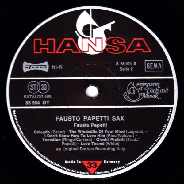 Fausto Papetti : Sax (LP, Comp)