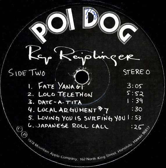 Rap Reiplinger : Poi Dog (LP)