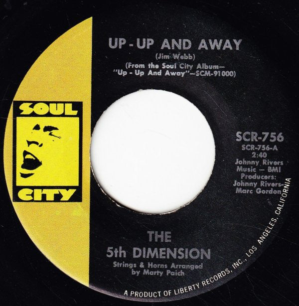 The 5th Dimension* : Up-Up And Away (7", Single)