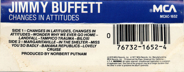 Jimmy Buffett : Changes In Latitudes, Changes In Attitudes (Cass, RE)
