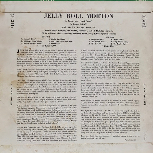 Jelly Roll Morton : Jelly Roll Morton (LP, Comp, Mono)