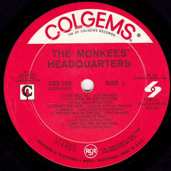 The Monkees : Headquarters (LP, Album, Ind)