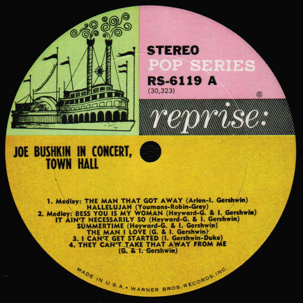 Joe Bushkin : Joe Bushkin In Concert, Town Hall (LP, Album)