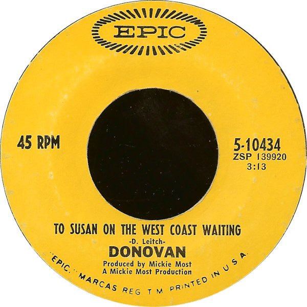 Donovan : To Susan On The West Coast Waiting / Atlantis (7", Single, Mono, Styrene, Ter)