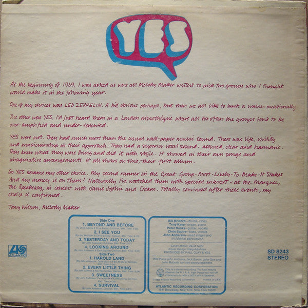 Yes : Yes (LP, Album, MO )