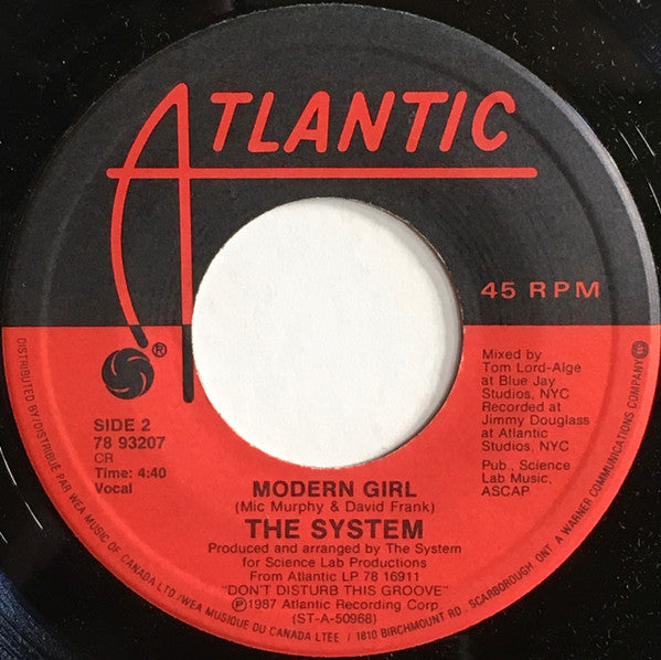 The System : Don't Disturb This Groove (7", Single)