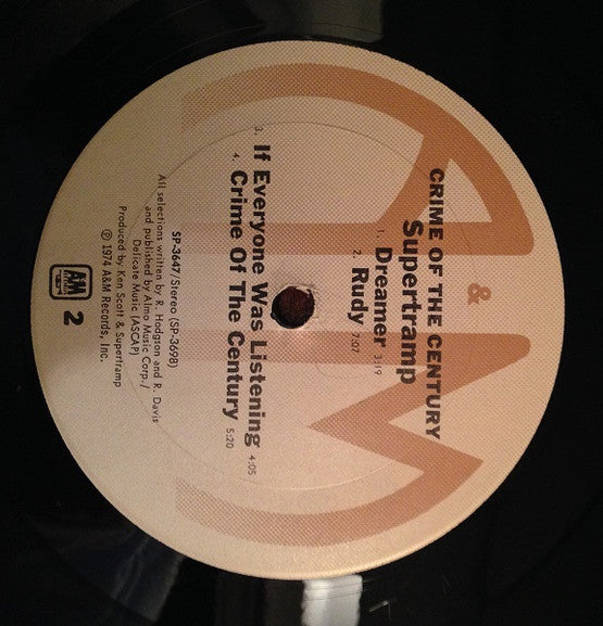 Supertramp : Crime Of The Century (LP, Album, Ter)