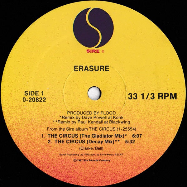 Erasure : The Circus (12", Maxi, All)