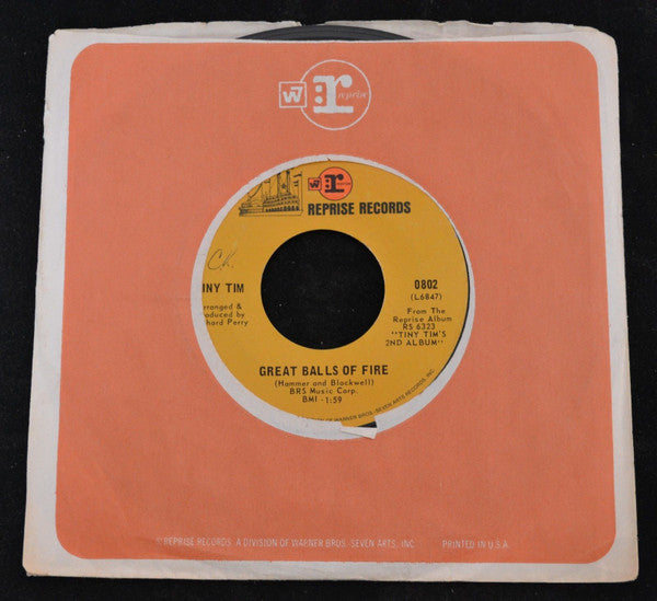 Tiny Tim : Great Balls Of Fire (7", Single, Styrene)