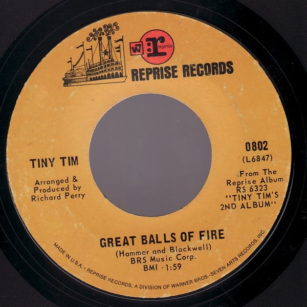 Tiny Tim : Great Balls Of Fire (7", Single, Styrene)