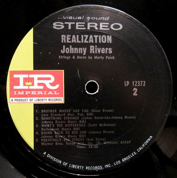 Johnny Rivers : Realization (LP, Album, Pit)
