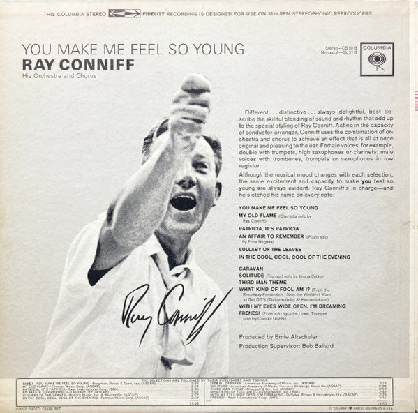 Ray Conniff And His Orchestra & Chorus : You Make Me Feel So Young (LP, Album, RE, Ter)
