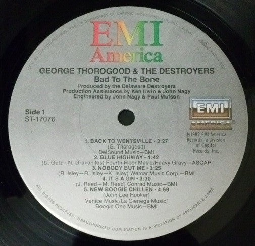 George Thorogood & The Destroyers : Bad To The Bone (LP, Album, Jac)