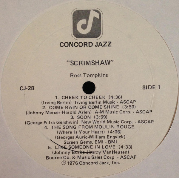 Ross Tompkins : Scrimshaw (LP, Album)