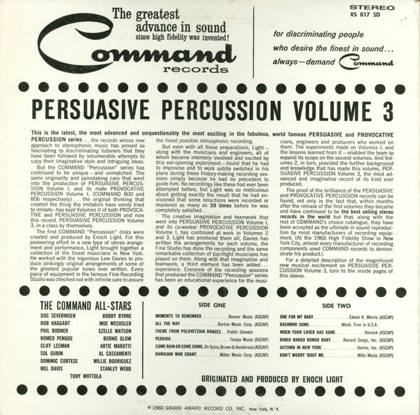 The Command All-Stars : Persuasive Percussion Volume 3 (LP, Album)