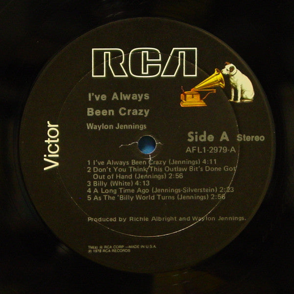 Waylon Jennings : I've Always Been Crazy (LP, Album, Ind)