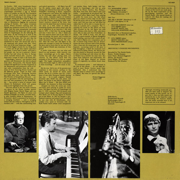 Dexter Gordon & Atli Bjørn Trio : Cry Me A River (LP, Album)