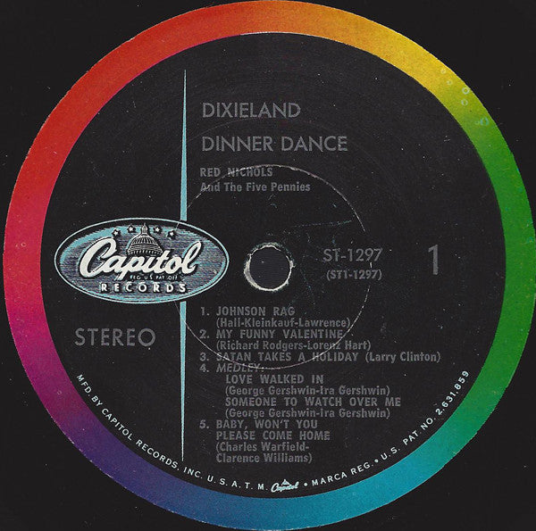 Red Nichols And His Five Pennies : Dixieland Dinner Dance (LP, Album)
