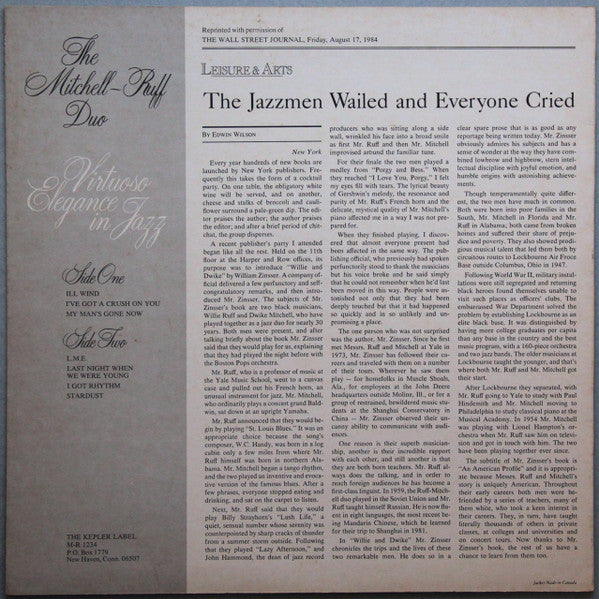 The Mitchell-Ruff Duo : Virtuoso Elegance In Jazz (LP, Album)