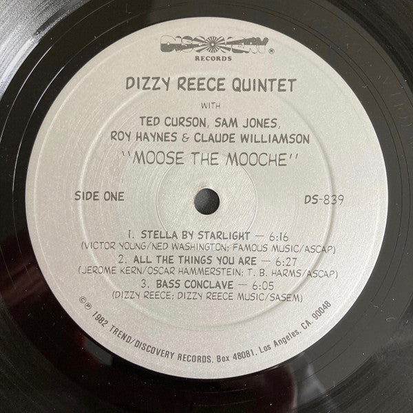 Dizzy Reece Quintet : Moose The Mooche (LP, Album, RE)
