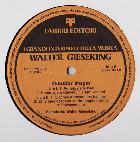 Claude Debussy, Walter Gieseking : Images - Pour Le Piano - Estampes (LP, Album, Sim)