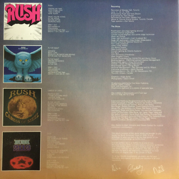Rush : All The World's A Stage (2xLP, Album, Ter)