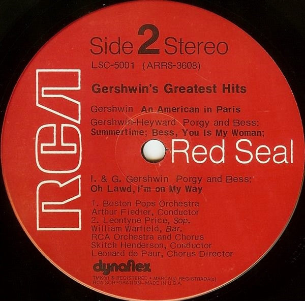 Gershwin* / Arthur Fiedler / Boston Pops*, Leontyne Price, Peter Nero, Leonard Pennario, William Warfield, Skitch Henderson : Gershwin's Greatest Hits (LP, Album, Comp, Ind)