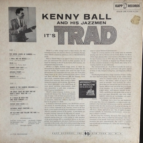 Kenny Ball And His Jazzmen : It's Trad (LP, Album, Mono)
