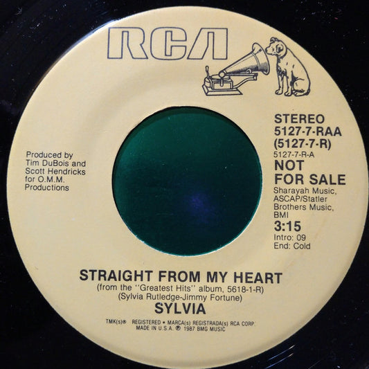 Sylvia (7) : Straight From My Heart (7", Promo)