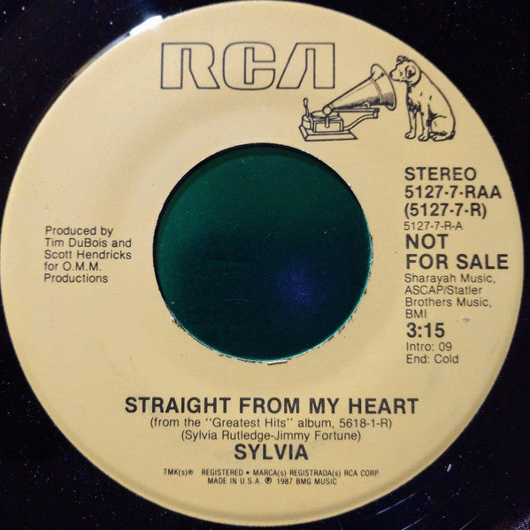 Sylvia (7) : Straight From My Heart (7", Promo)