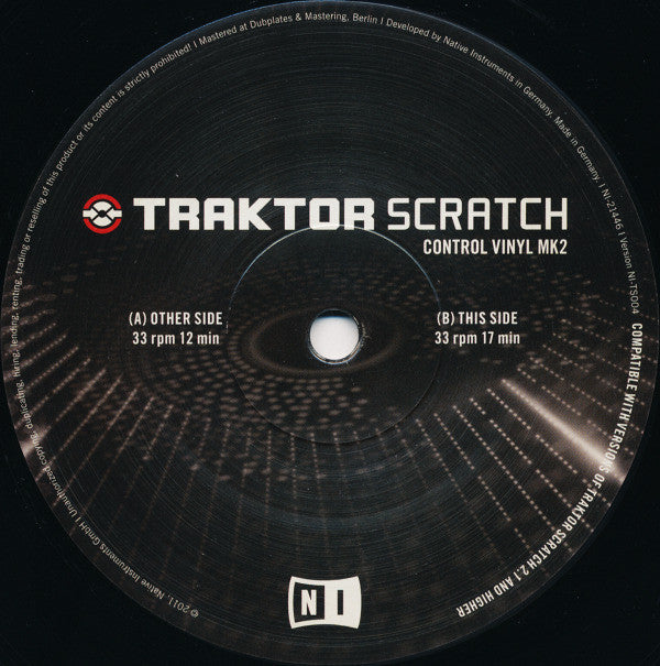 No Artist : Traktor Scratch Control Vinyl MK2 Black (12", DVS)