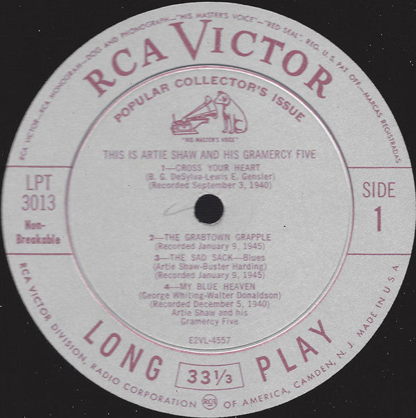 Artie Shaw And His Gramercy Five : This Is Artie Shaw And His Gramercy Five (10", Album, Comp, Mono)
