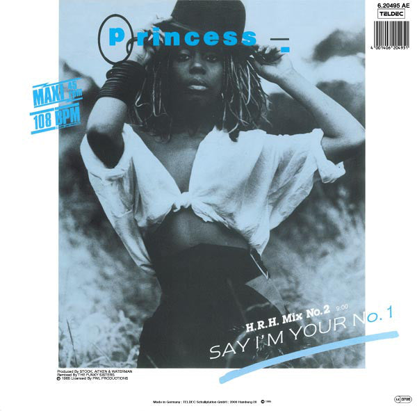 Princess : Say I'm Your No. 1 (12", Maxi)