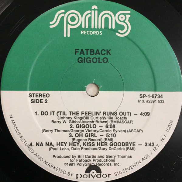 Fatback* : Gigolo (LP, Album, 53 )