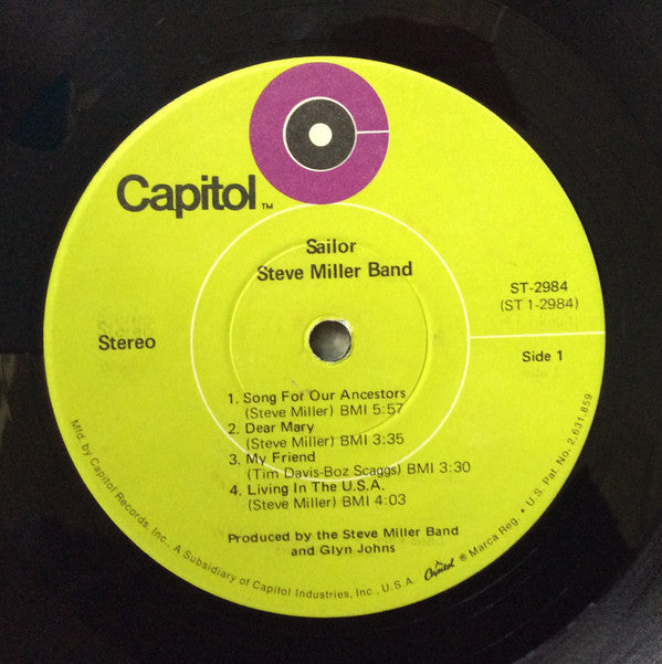 The Steve Miller Band* : Sailor (LP, Album, RP, Win)