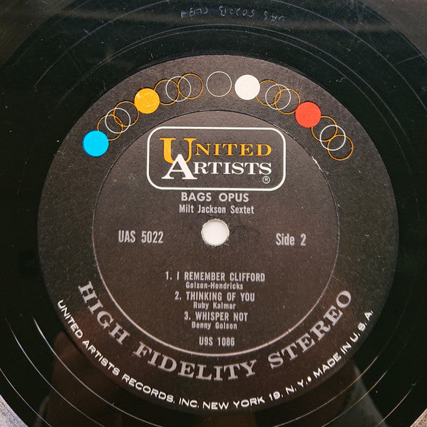 Milt Jackson : Bags' Opus (LP, Album, RE)