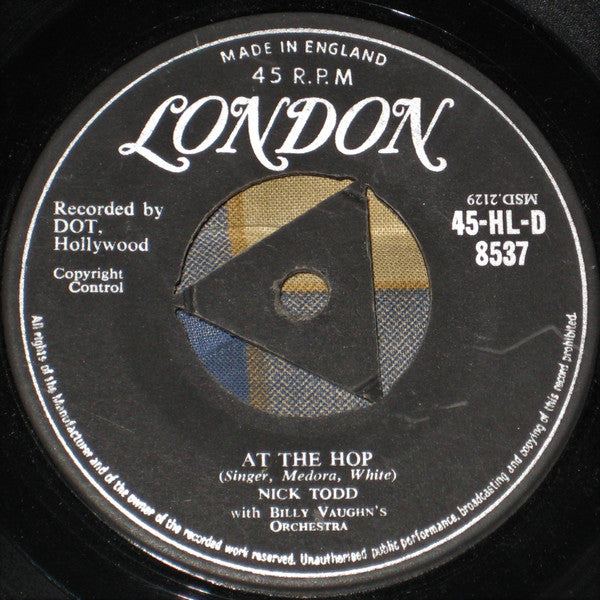 Nick Todd With  Billy Vaughn's Orchestra* : At The Hop / I Do (7")