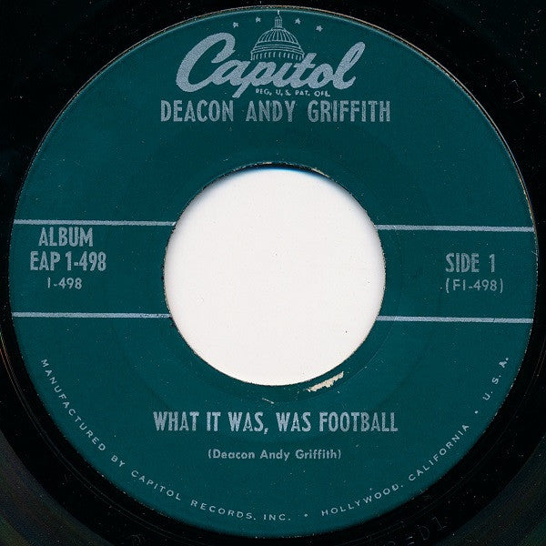 Deacon Andy Griffith* : What It Was, Was Football (7")