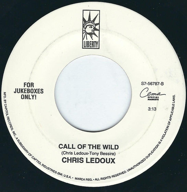 Chris Ledoux : Cadillac Ranch / Call Of The Wild (7", Single, Jukebox, Promo)