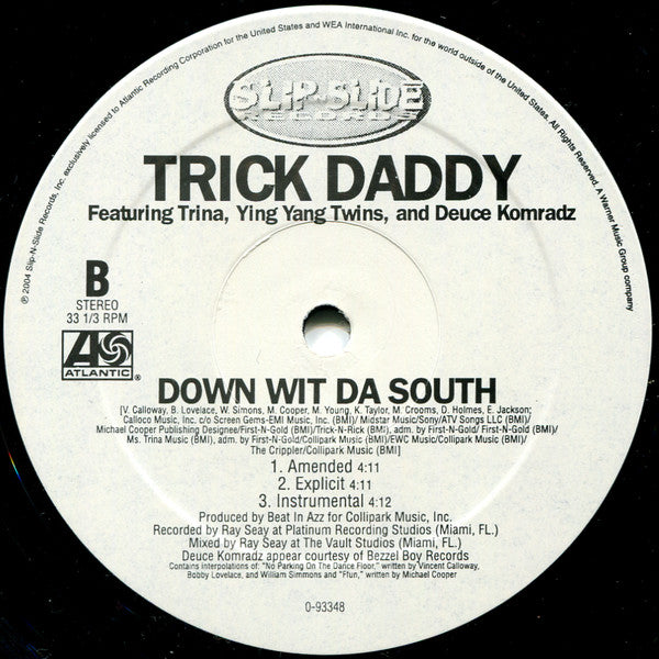 Trick Daddy : Let's Go / Down Wit Da South (12")