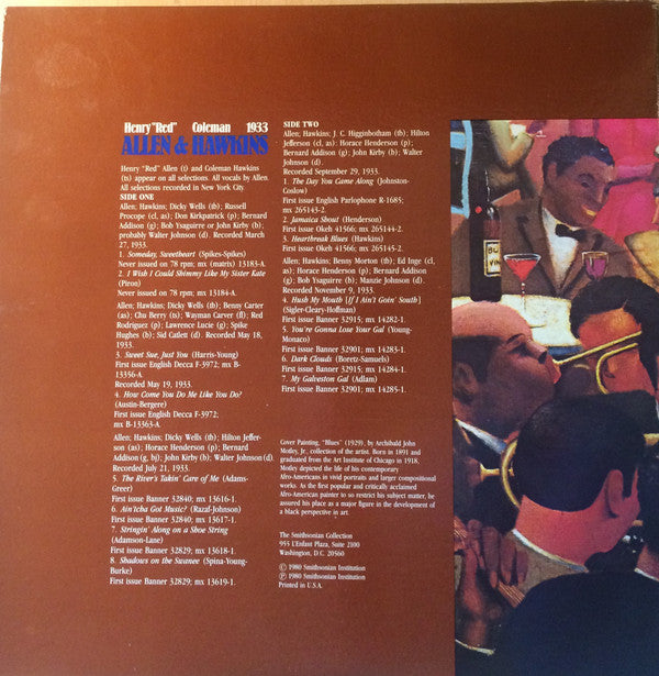 Henry "Red" Allen & Coleman Hawkins : 1933 (LP, Comp)