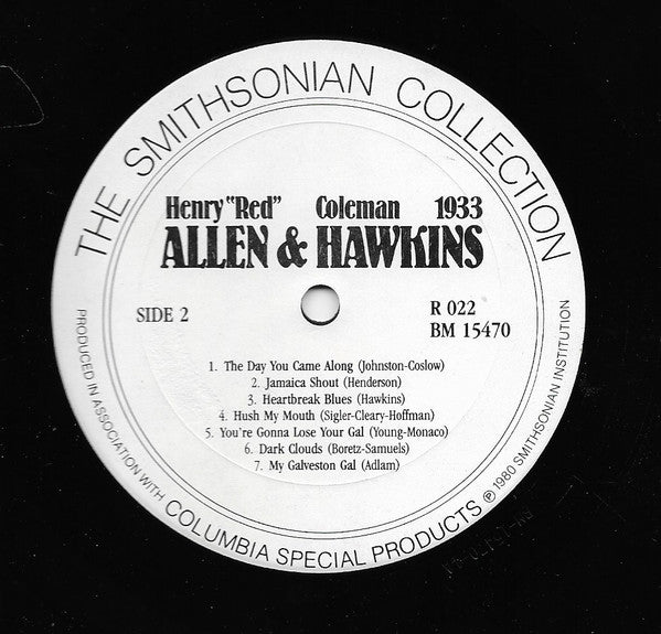 Henry "Red" Allen & Coleman Hawkins : 1933 (LP, Comp)