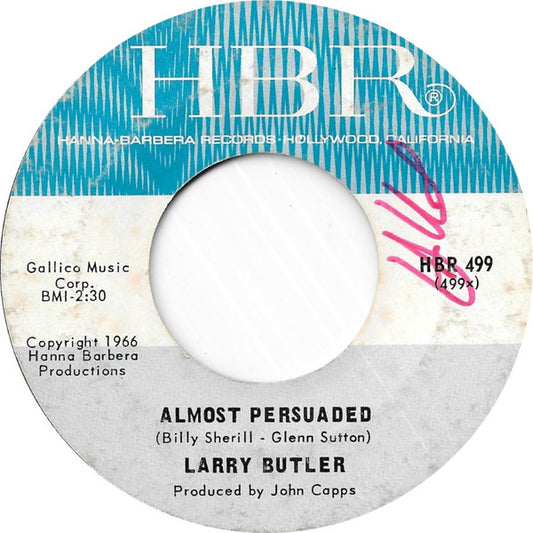 Larry Butler (4) : Almost Persuaded (7", Single)