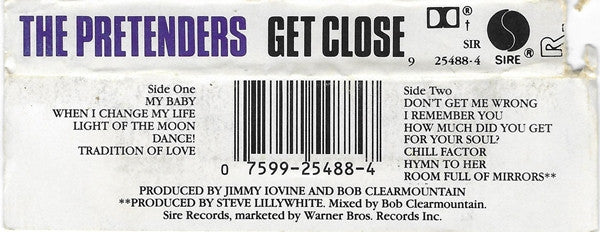 The Pretenders : Get Close (Cass, Album, W-9)
