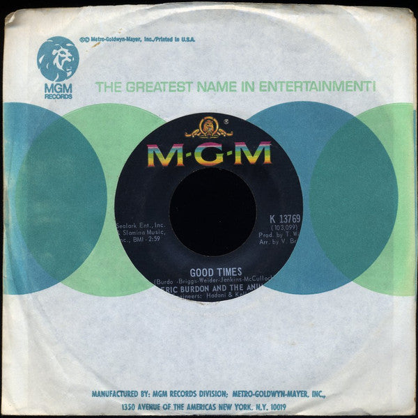Eric Burdon And The Animals* : San Franciscan Nights / Good Times (7", Single)